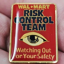 Vintage Wal-Mart “Risk Control Team” Lapel Pin — “Watching Out For Your Safety”