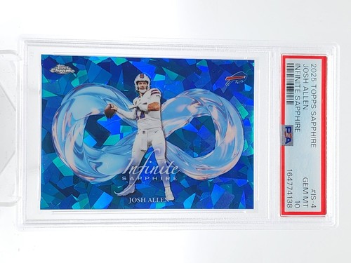 JOSH ALLEN 2025 TOPPS CHROME SAPPHIRE INFINITE #IS-4 BILLS PSA 10 GEM Q6633