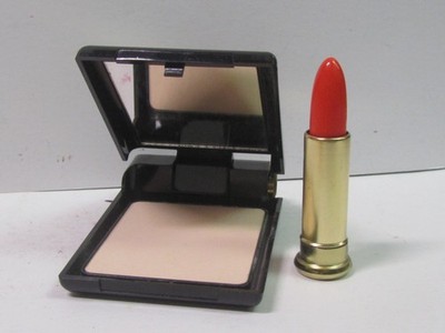 Coty Duette Pressed Powder Total Transparent & Lipstick Sunset Orange .5 oz