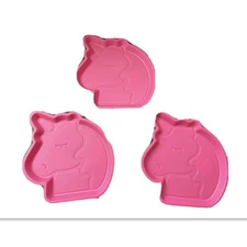 Unicorn Plates 3pk Your Zone Plastic Shaped Kids Pink Color Microwave Safe