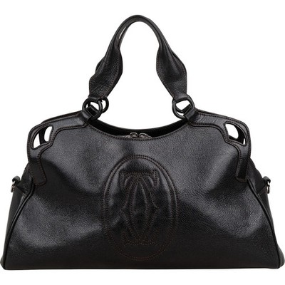 Cartier Black Grained Leather Marcello de Cartier Handbag Tasche