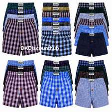 3 6 12 Pack Men's Plaid Boxer Shorts Multi Color Cotton Blend Underwear S-3XL