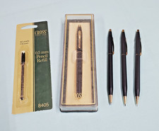Vintage Cross Black Matte/Gold Pen and Pencil Set, Complete Set of 4.