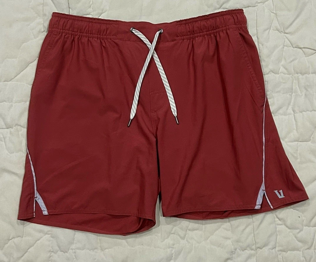 VUORI Men’s Trail Running Shorts V341 Redwood Lined 6" Inseam Drawstring Sz L