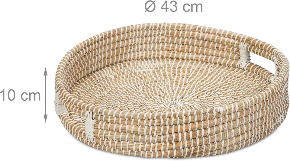 Vassoio Da Portata, Ciotola Hxd: 10 X 43 Cm, Cesta Centrotavola Svuotatasche Rot - Immagine 4 di 4