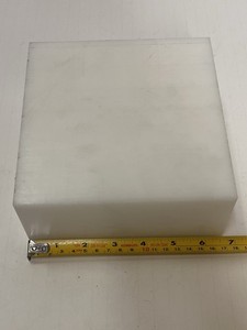 White machinable plastic Block 6 1/2”x 6 1/2” x 3” Deep