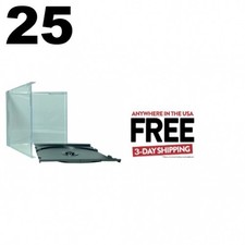 25 STANDARD Black CD Jewel Case Unassembled 1-3 DAYS