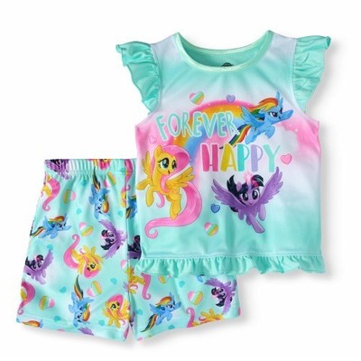 My Little Pony Girls Toddler Girl Flutter Sleeve Top & Pajamas, 2pc Set Size 2T