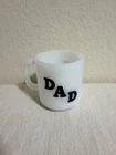 Vintage Glasbake "DAD" 10 oz Milk Glass Coffee Mug