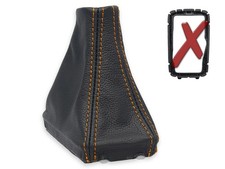 SCHALTMANSCHETTE FUR VOLVO S90 II automatik SCHALTSACK ECHTELEDER NAHT ORANGE