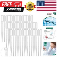 100 PCS 3ML Dropper Pipettes Essential Oil Transfer, Disposable Plastic Eye D...