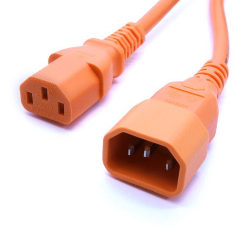 Cablenet 1m C14 - C13 Orange PVC 1.0mm Power Lead