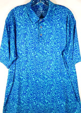 Mens Performance Polo Shirt-XL Extra Large-Blue-GOLF Short Sleeve-Casual-Anti UV