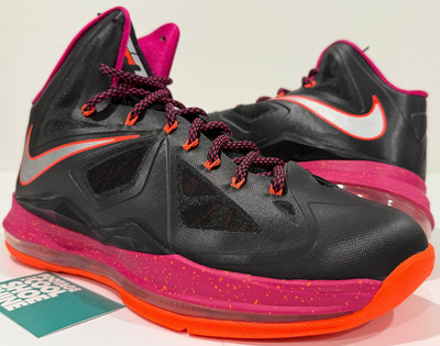NIKE AIR MAX LEBRON X 10 FLORIDIAN 1 BLACK ORANGE FIREBERRY PINK MVP 541100-005
