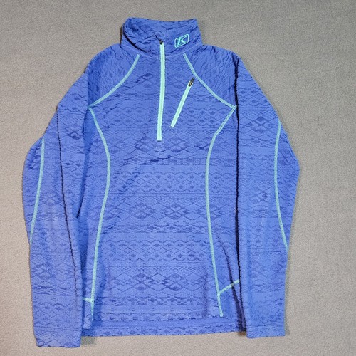 Klim Equinox Pullover Damen mittelblau Muster Fleece 1/2 Zip Outdoorjacke