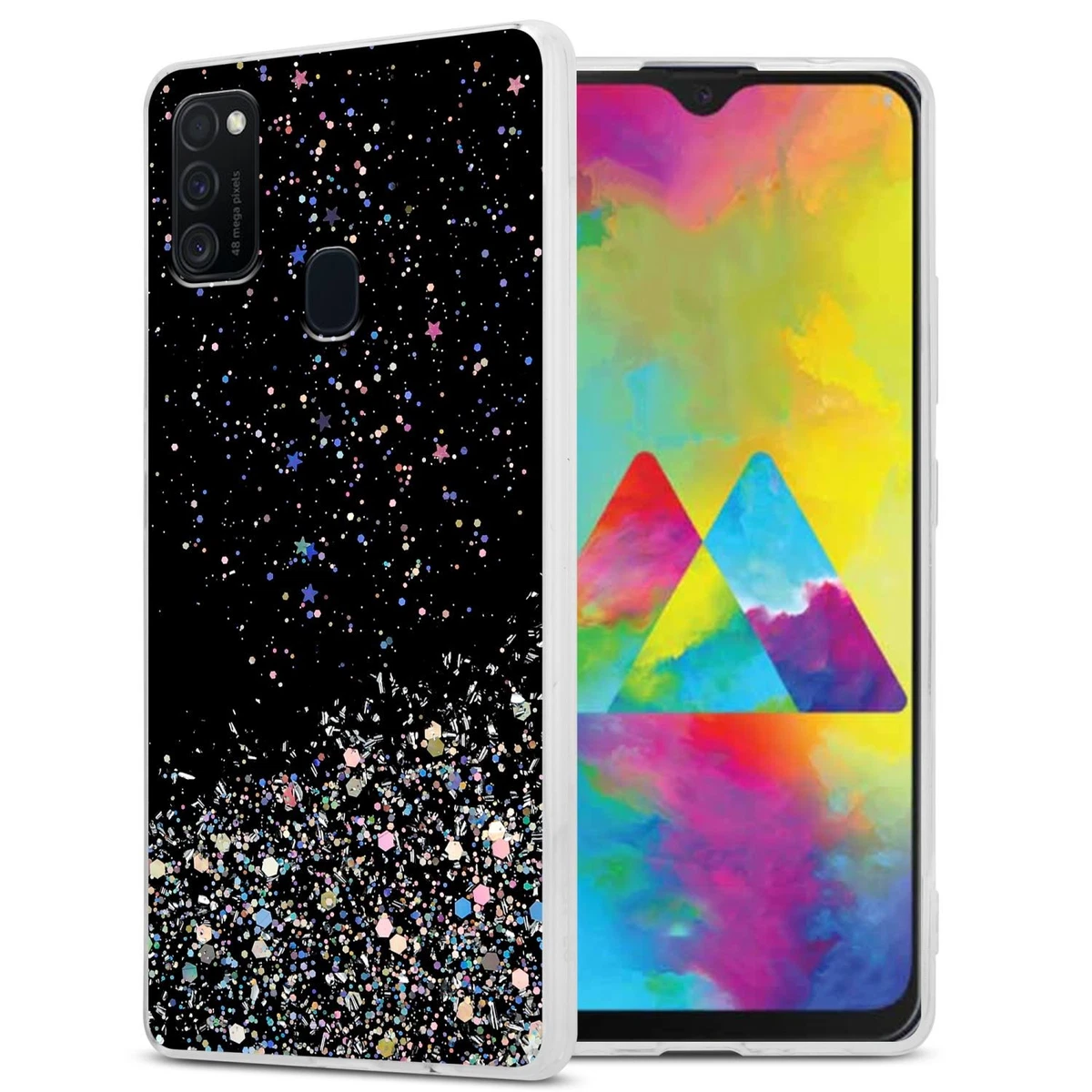 YUXING Cover Transparente Glitter per Honor X7a, Ragazze Donna
