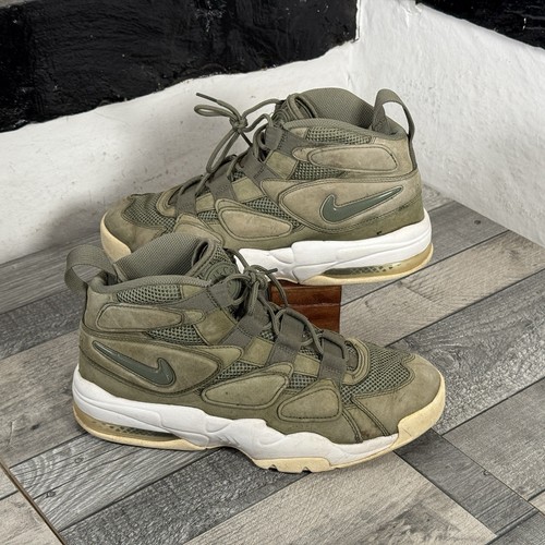 Nike Air Max 2 Uptempo QS UK 9.5 Green Basketball Boots Trainers Causal Suede
