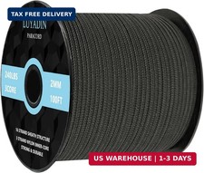 Paracord 240lb - 2mm Micro Utility Cord - 3 Strand Parachute Spool Cord - 100ft