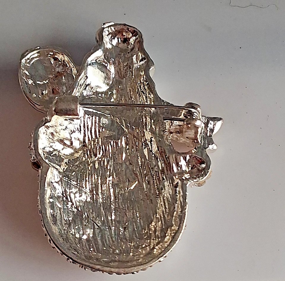 Snowman Brooch Pin – Clear Crystal Rhinestone Christmas Winter Holiday 2" - Image 4 of 4