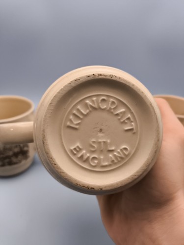 Retro Vintage 1970's Kilncraft Coffee Tea Mugs Set Of 5 English Countryside Farm - Picture 18 of 18