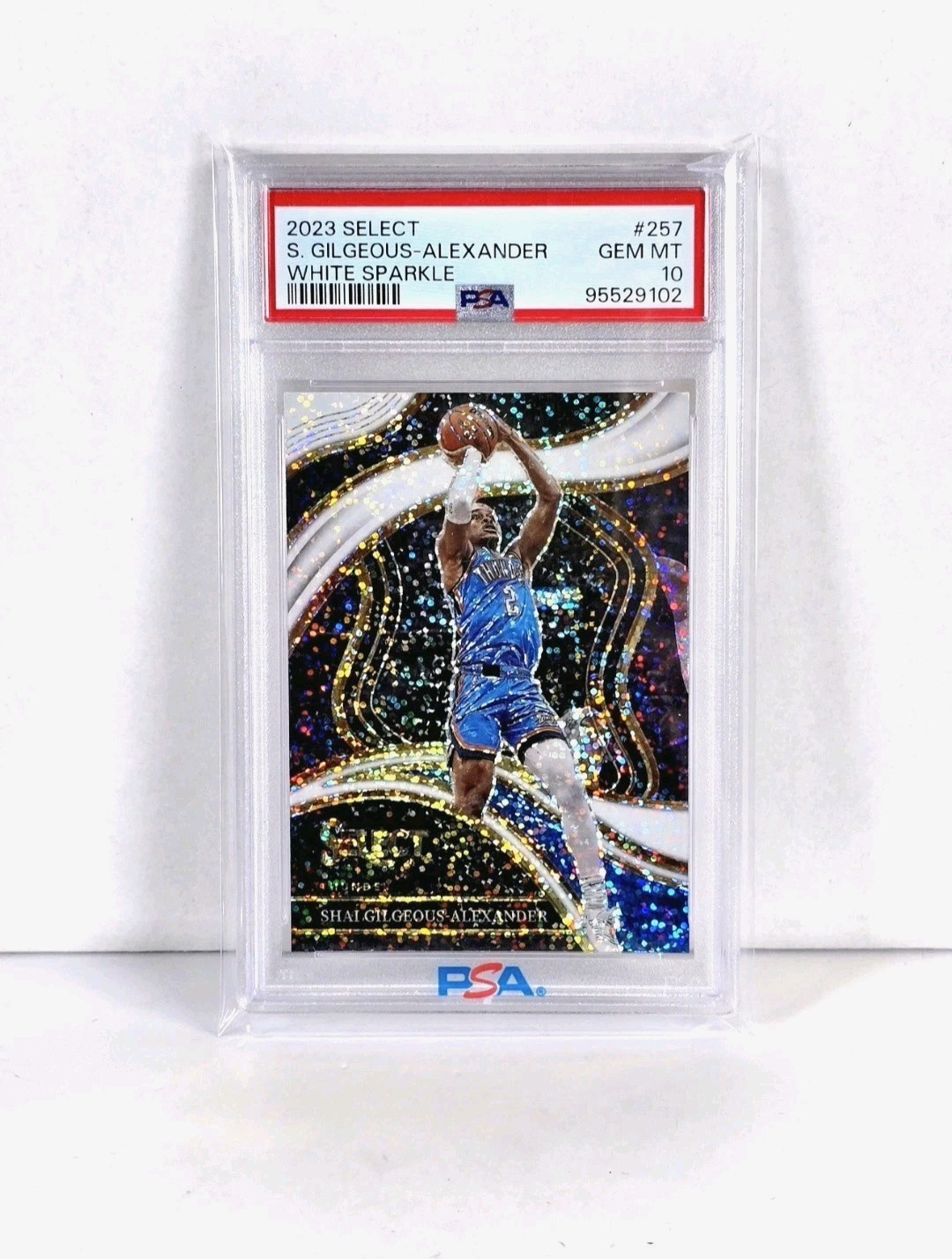 2023 Select Courtside Shai Gilgeous-Alexander White Sparkle Prizm SSP PSA 10 💎