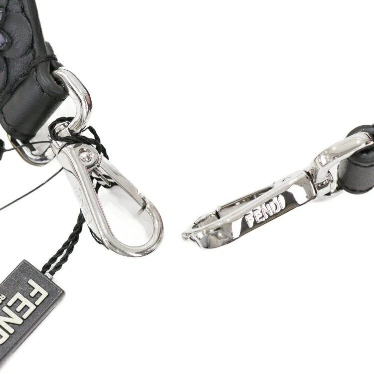 Cinturón FENDI Correa para el Hombro Cuero Negro Auténtico Foto 3 de 4