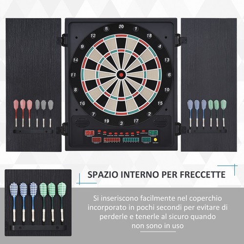 HOMCOM Bersaglio Elettronico con Punteggio Automatico 12 Freccette e 6 Display - Foto 6 di 10