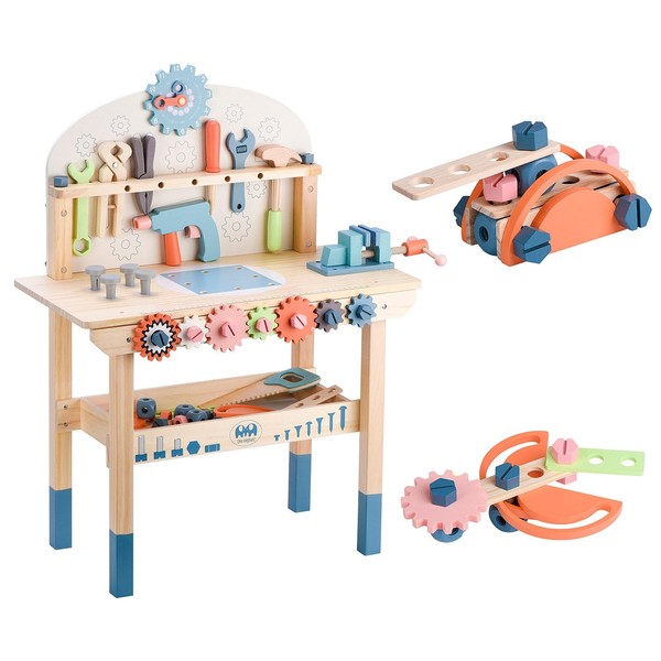 Holz Werkzeugbank Kinder Spielzeug Werkbank Mit Werkzeug Set Ab 3 Jahre-image