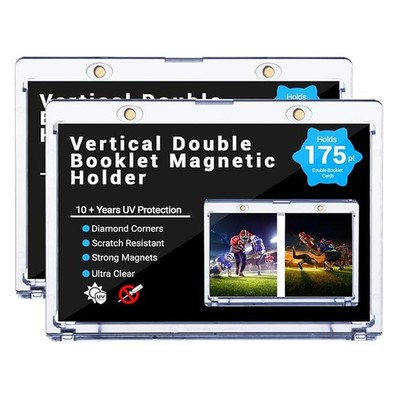 175pt Magnetic Vertical Double Booklet Card Holder One Touch Acrylic Card Case