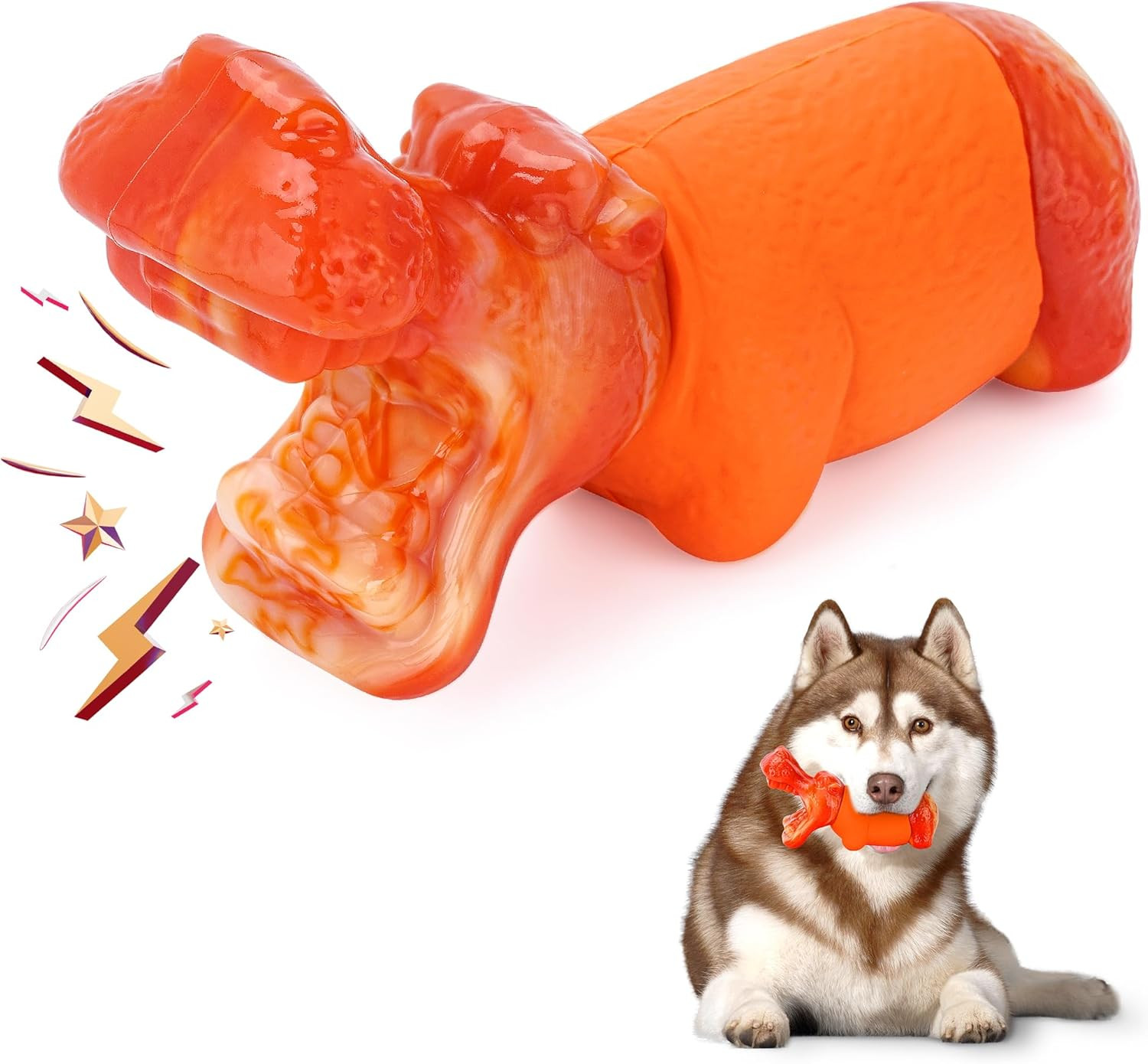 WASG PET Dog Chew Toys for Aggressive Chewers, Tough and Durable Orange