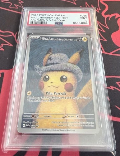2023 Pokemon SVP EN x Van Gogh #085 Pikachu with Grey Felt Hat PSA 9 MINT