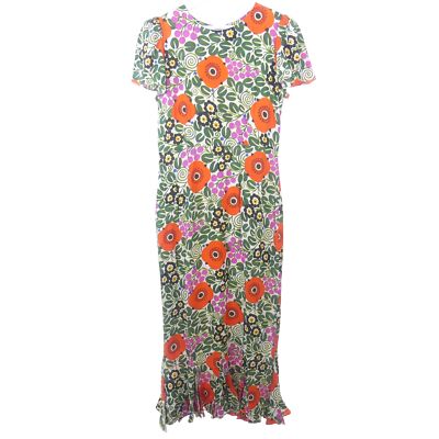 RHODE Kleid Dress Midikleid Blumen Bunt Gr. 6 36