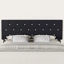 Queen King Size Upholstered Headboard Only Velvet Button Tufted Adjustable Bed