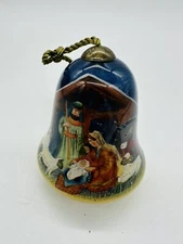 NE' QWA Art Manger Nativity Scene Bell Christmas Ornament