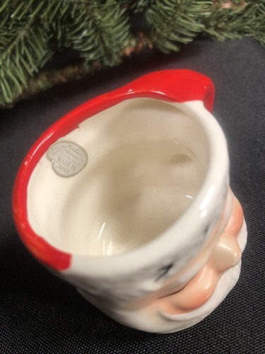Vintage Weihnachten ~ zwinkernder Weihnachtsmann Gesicht Becher ~ Mini Keramiktasse ~ Japan - Bild 9 von 12