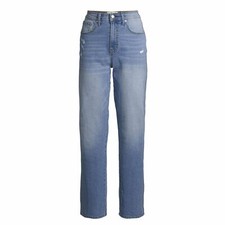 Womens Jeans 34 Jordache Vintage Heather High Rise Straight Leg Denim Med Wash