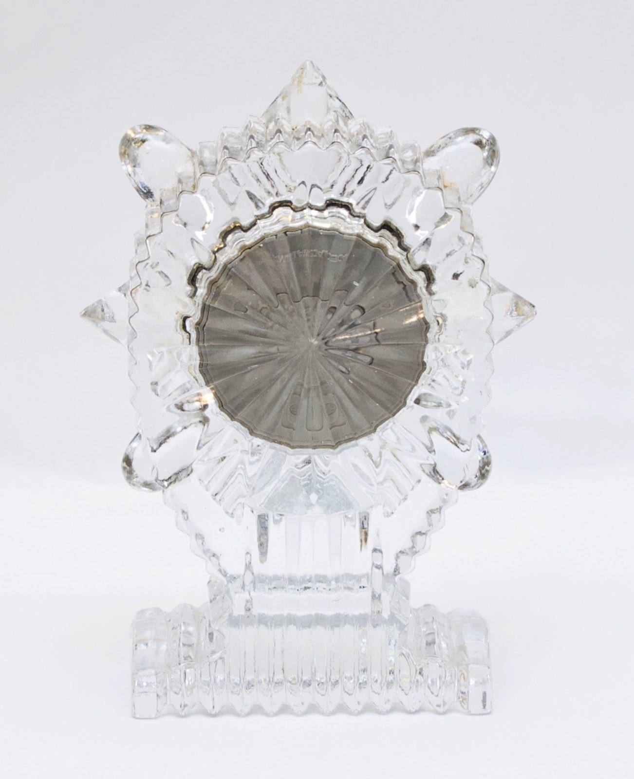 Vintage Crystal Clear Quartz Cut Glass Quartz Table Clock eBay