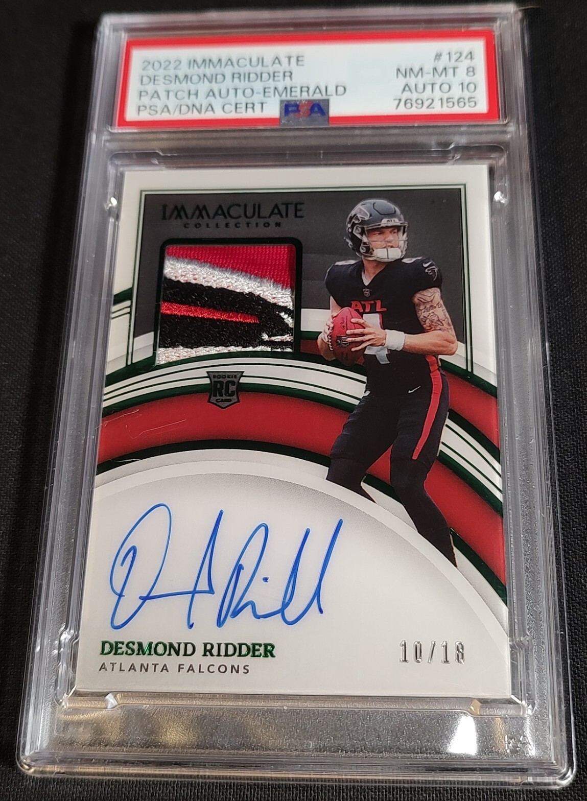 Desmond Ridder Panini Immaculate Collection #124 Patch Autograph-Emerald