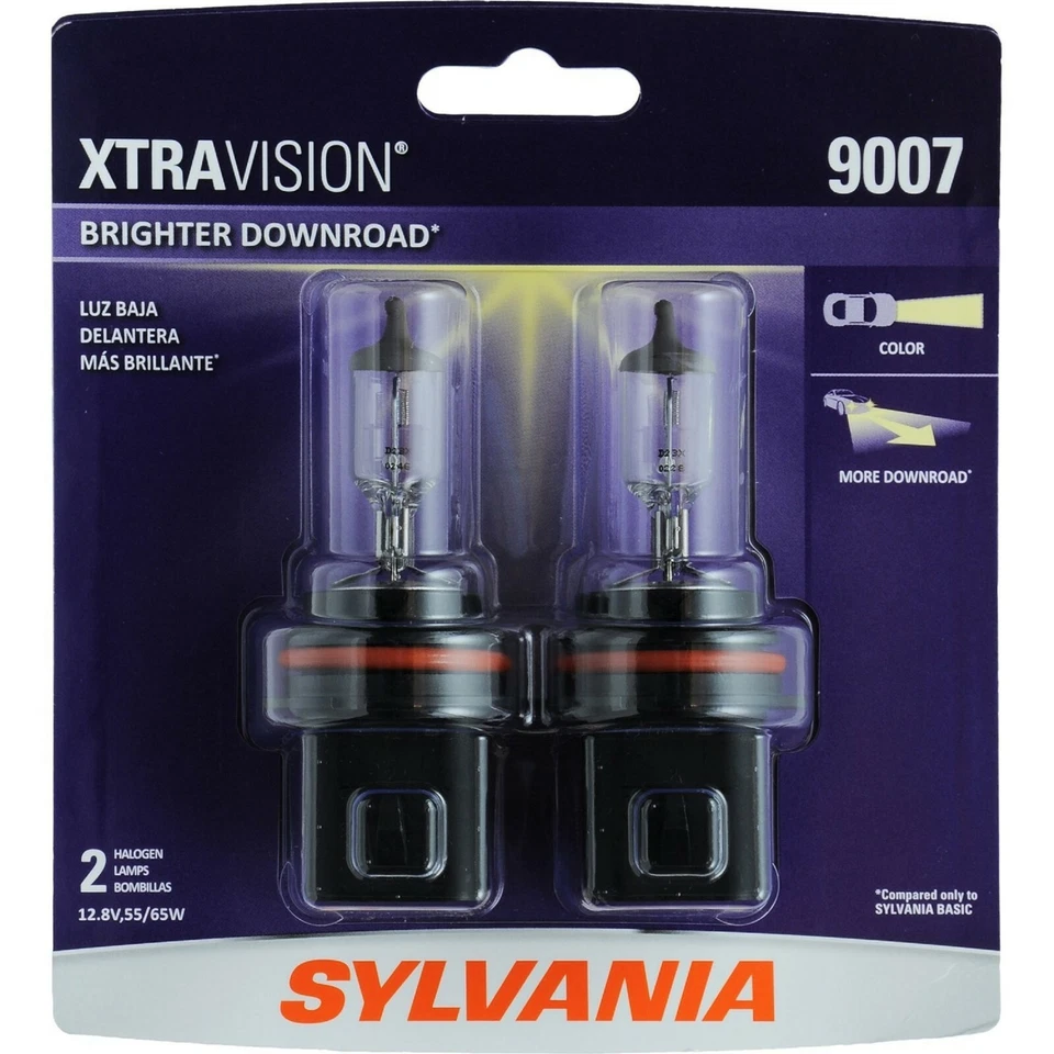 Sylvania Xtra Vision 9007 HB5 65/55W Dos Bombillas Cabeza Luz Doble Haz Plug Play OE Foto 2 de 4