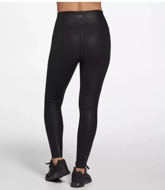 CALIA Power Sculpt Collection Faux Leather Leggings~Pure Black