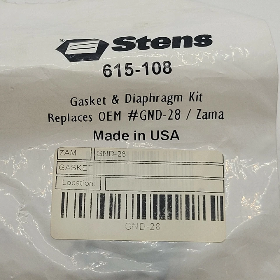 Комплект прокладок и диафрагм Stens 615-108 GND-28 для Zama GND-28 FC75 FC85 C1Q FH75 - Изображение 3 из 3