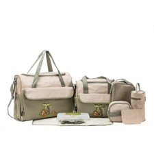 SOHO Collections Diaper Bag Set Sage with Tigers , 10 Pieces NEW Free Shipping