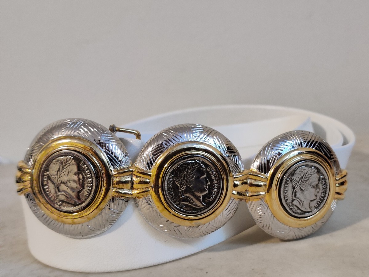 Vintage Coin Double Belt Buckle Dotty Smith Vintage 80s Adjustable  old money Vintage Coin Double Belt Buckle Dotty Smith Vintage 80s  main image 2