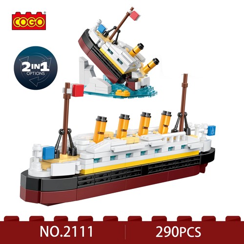 COGO Titanic Break City Model Building Kit - Cruise Ship Shipwreck DIY Set