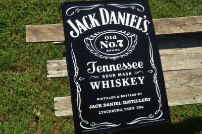 Jack Daniels Label Embossed Tin Metal Sign - Old No. 7 - Large