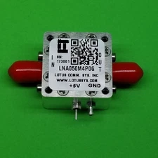 Broadband Low Noise Amplifier 0.8dB NF 50MHz to 4GHz 18dB Gain 22dBm P1dB SMA