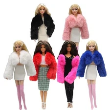 Fur Coat Jacket 1/6 Dolls Clothes Outfit Crop Top 11.5" Dollhouse Accessories