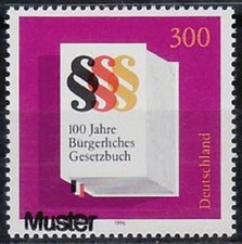 Specimen, Germany Sc1942 German Civil Code Centenary.