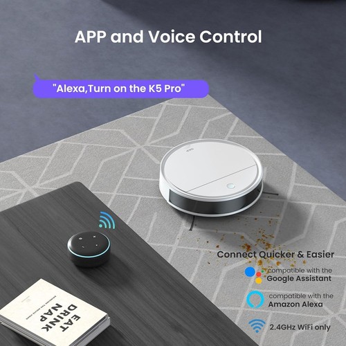 OKP Robot Aspirapolvere con Mop WiFi/App/Alexa K5 Pro Automatic Recharge - Foto 9 di 14