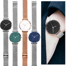 Fashion Women Dress Quartz Analog Bracelet Wrist Watch With Stainless Steel Band
